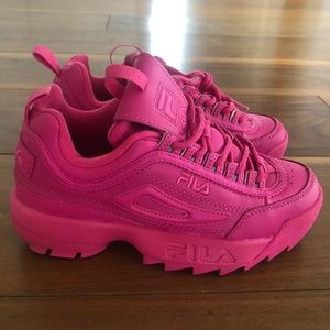 FILA WOMENS DISRUPTOR II IN FUCHSIA HOT PINK